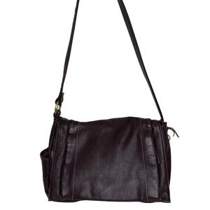 VTG Rolfs 100% Cowhide Leather Brown Messager Shoulder Bag Slouchy Western Boho